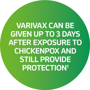 Varivax can be given up to 3 days after exposure to chickenpox and still provide protection