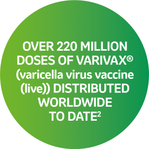 Over 220 million doses of Varivax (varicella virus vaccine (live)), distributed worldwide to date