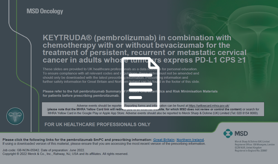 Cervical Cancer KEYTRUDA® (pembrolizumab) MSD Connect