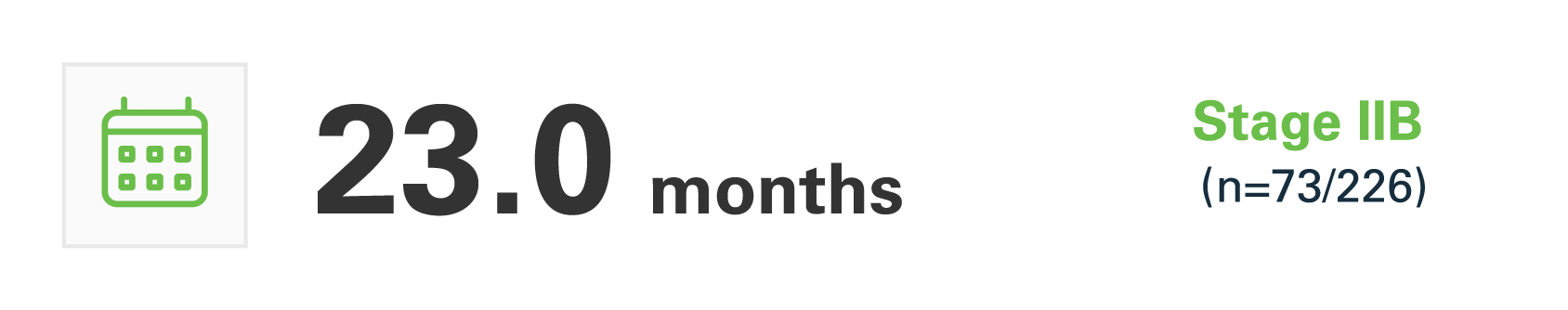 23 months Stage IIB (n=73 of 226)