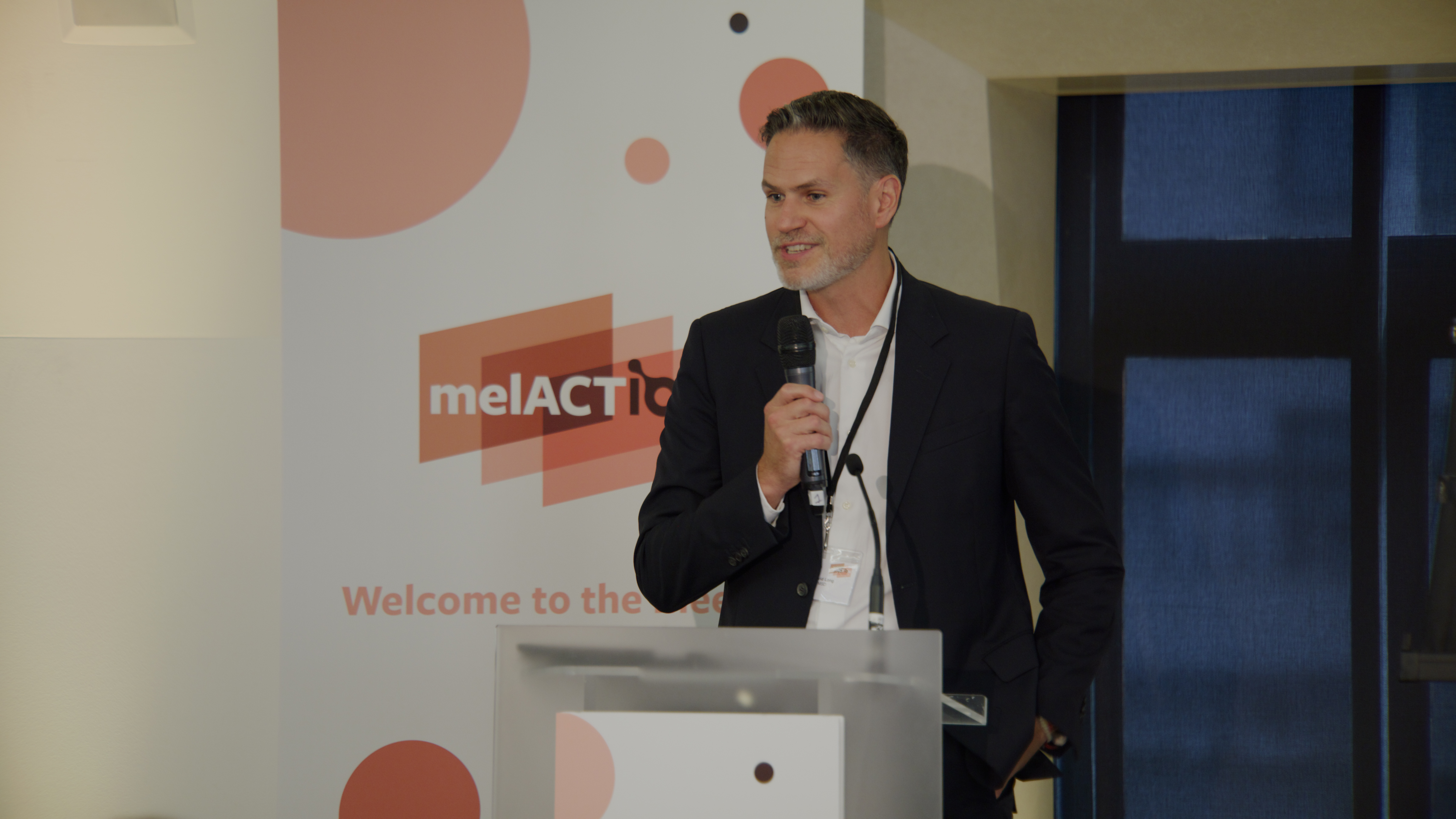David Long, Oncology Business Unit Director giving thanks to attendees 