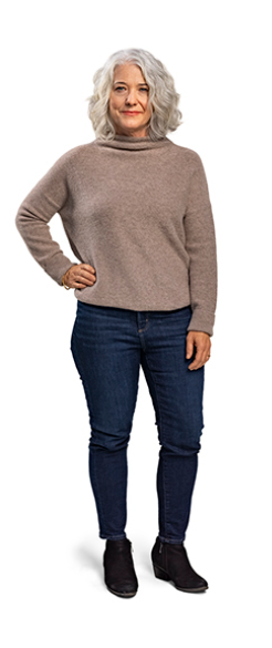 Middle-aged woman standing up