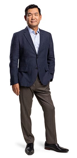 Middle-aged man standing up